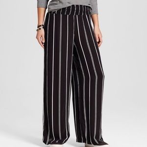 Xhilaration Black and White Stripe Flowy Pants